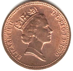 1990 GREAT BRITAIN NEW PENNY ~ RED/BROWN UNCIRCULATED CONDITION         stk 8008 - Picture 1 of 4