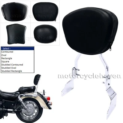 Passenger Chrome Backrest Sissy Bar for 1996-up Kawasaki Vulcan VN1500 Classic - Image 1 of 4