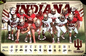 INDIANA UNIVERSITY HOOSIERS 2014 CALENDARIO POSTER CALCIO - OTTIME CONDIZIONI - Foto 1 di 1