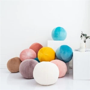 Spherical Cushion Round Plush Futon Velvet Throw Pillow Sofa Living Room Soft - Picture 1 of 23