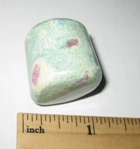 0,9" TROMMELSTEIN POLIERT NATÜRLICHER RUBIN FUCHSIT MINERAL AUS INDIEN ~ 31,6g *6 - Bild 1 von 2