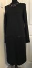 M&S Collection black midi pencil dress long sleeves size 12