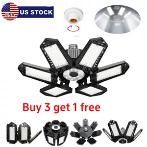 12000000LM LED Garage Light Bright Work Shop Ceiling Light Deformable Bulb Lamp - Picture 1 of 14