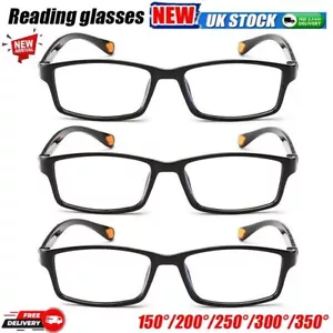 Paquete de 3 gafas de lectura para hombre bisagras de resorte metal comercial 1.5 2.0 2.5 3.0 3.5 - Imagen 1 de 9