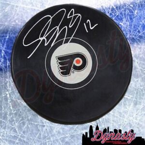 Simon Gagne Autographed Signed Flyers Hockey Puck JSA PSA Pass