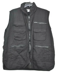 Fox Outdoor Men Black Sleeveless Full Zip Zipper Pocket Cotton Away Hoodie XL - Picture 1 of 10