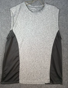 Real Essentials Tank Top Gray & Black Athletic  T-Shirt L Large boxing run 216 - Picture 1 of 9