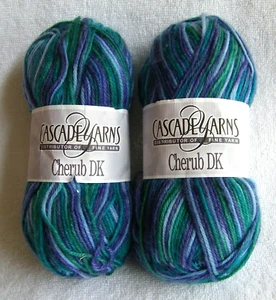 2 Skein Lot Cascade "Cherub DK" Nylon Acrylic Blend in Violets Yarn - Picture 1 of 2