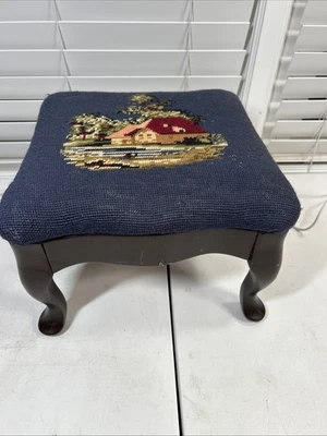 "Taburete de pie de madera vintage con punta de aguja de 12""" Foto 1 de 4