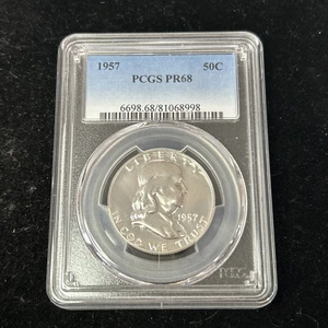 SASA 1957-P Franklin Silver Half Dollar 50C PCGS PROOF PR 68 - Bild 1 von 5