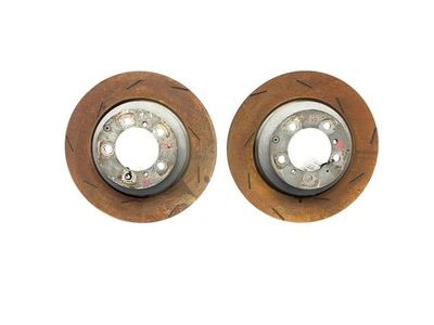 2017-2018 PORSCHE PANAMERA AWD 2.9L REAR LEFT RIGHT SLOTTED BRAKE ROTOR SET OEM - Image 1 of 4