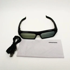 Grundig 3D-Shutterbrille wiederaufladbar schwarz Micro-USB neuwertig +Tuch+Kabel - Bild 1 von 11