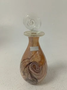 Gozo Glass Perfume Bottle with Stopper Handcrafted Swirl Design 6" Tall - Picture 1 of 6