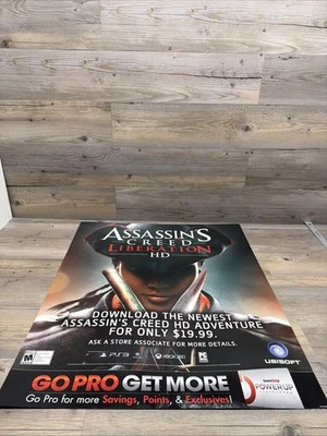 Assassins Creed Liberation HD GameStop Display Promo Sign Poster - Image 1 of 4