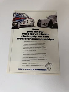 Original Lancia Delta HF Integrale Michelin Rally Magazine Poster Advert Retro - Picture 1 of 1