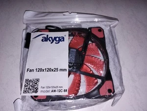 AKYGA AW-12C-BR 15 LED Ventilateur de Boîtier 120mm Ventilateur PC Molex 12V Rouge-Noir - Photo 1/2