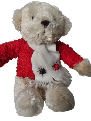 VTG HALLMARK Jingle Bear Musical Christmas Stuffed Animal Scarf 15" PLUSH Tested - Image 1 of 4