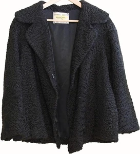 Genuine KARAKUL FUR COAT Persian Lamb - Made in KABUL AFGAHNISTAN Vintage RARE - Picture 1 of 9