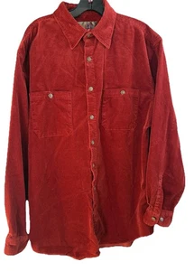 The TERRITORY AHEAD Men’s XL/T Brick Red Checkered Corduroy SHIRT Shacket Cotton - Picture 1 of 10