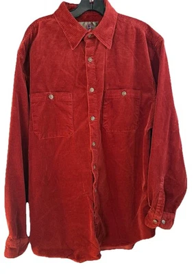The TERRITORY AHEAD Men’s XL/T Brick Red Checkered Corduroy SHIRT Shacket Cotton - Image 1 of 4