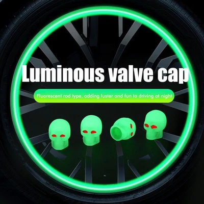 8Pcs Tire Valve Stem Cover Luminous Skeleton Stem Covers For Cars Trucks - Image 1 of 4