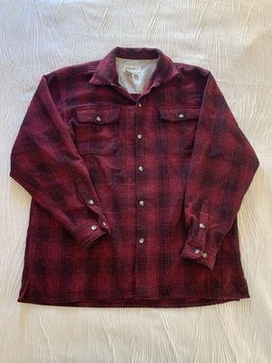 Vintage Eddie Bauer Wool Blend Loop Collar Flannel/overshirt, size Large - Image 1 of 4