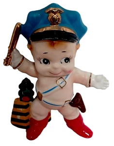 Rose O'Neill 1950's Bisque Kewpie Traffic Cop Signed 6-inch Figure Vintage - Bild 1 von 8