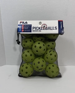 Fila High Visible Pickle Balls 12-Pack, Indoor Use, Carrying Bag Included - Picture 1 of 5