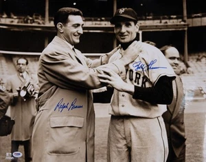 BOBBY THOMSON - AUTOGRAPHED SIGNED PHOTOGRAPH CO-SIGNED BY: RALPH "HAWK" BRANCA - Picture 1 of 5