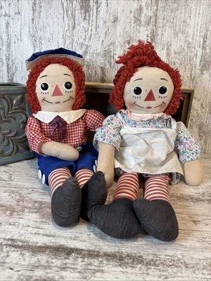 Винтажные куклы 60-х Raggedy Anne & Andy от Knickerbocker.  19 дюймов, я люблю тебя - Изображение 1 из 4