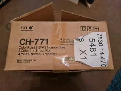 Seiko Instruments CH-77 1 Color Point Ink Thermal Transfer Printer Rolls (4) NOS - Image 1 of 3