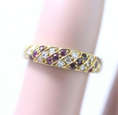 卡地亚 18k 黄金红宝石和钻石戒指 尺寸 4.25 — 第 1/4 张图片