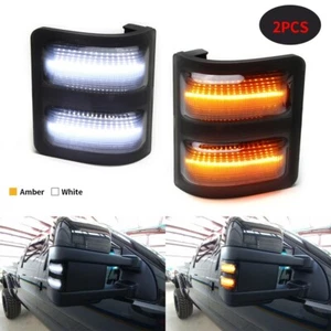 Smoke Side Mirror Amber/White LED Signal Light For Ford F250 350 F450 Super Duty - Foto 1 di 23