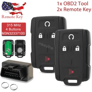 2 Remote Key Fob for 2014 - 2018 Chevrolet Silverado M3N-32337100 + Programmer - Picture 1 of 10