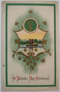 Cartolina d'epoca giorno di San Patrizio dorata in rilievo AA94 - Foto 1 di 2