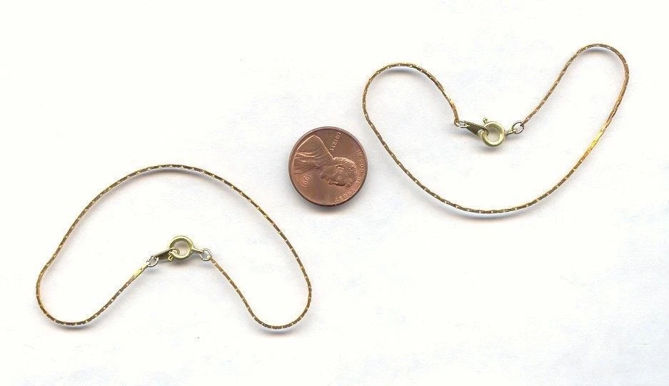 6 latão maciço vintage 0,5 mm. PULSEIRAS DE CORRENTE DE AMENDOIM FINA CORTE DECO LARGO 7" CH133 - Imagem 1 de 1