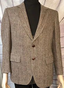 harris tweed jacke 39 kurz braun Fischgrät braun - Bild 1 von 8
