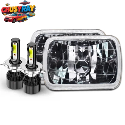 For Dodge D100 D150 D250 D350 Pair 7X6" 5x7" inch LED Headlight High Low Beam - Image 1 of 4