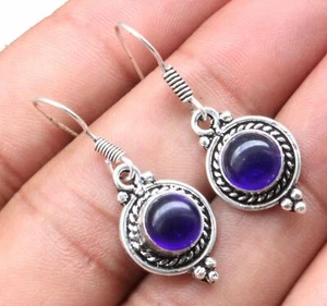 Tanzanite Quartz Gemstone Dangle Earring 925 Sterling Silver Overlay U247-C95 - Picture 1 of 1
