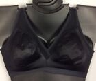 Catherines Simply Cool No Wire Nylon Bra BLACK Plus Size New NWOT