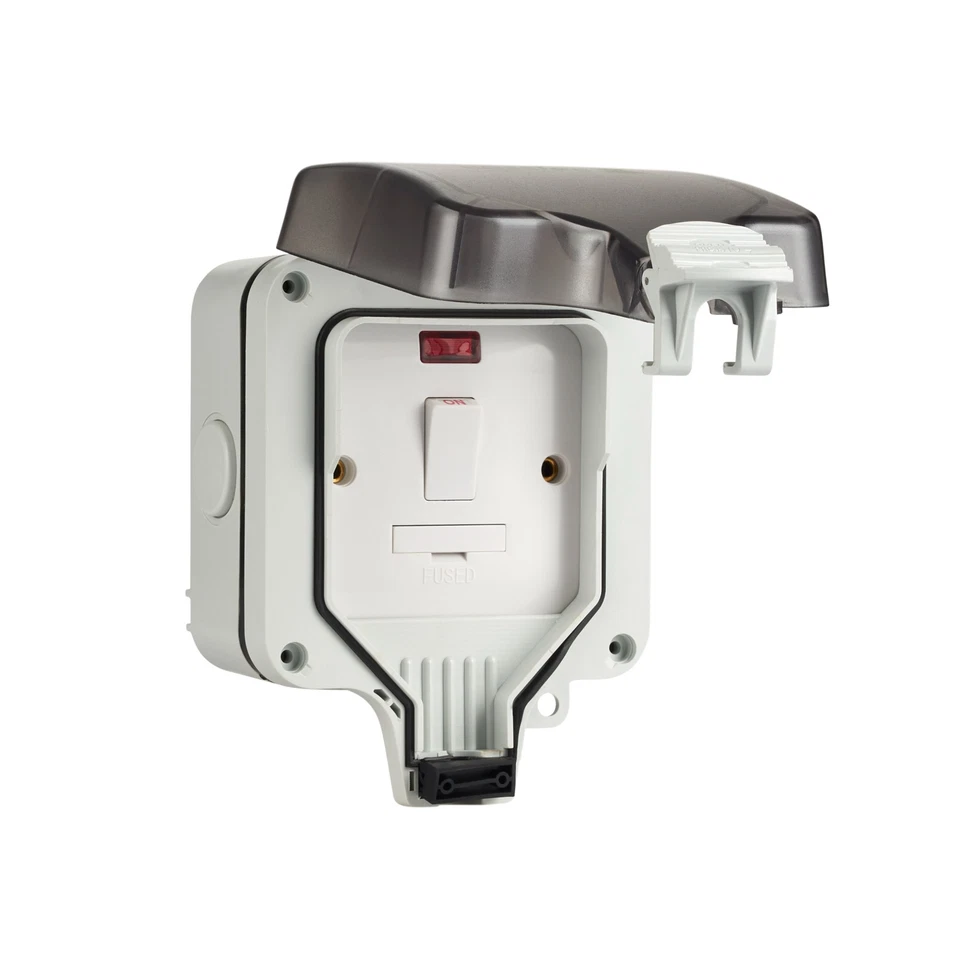 CASTLEC Weatherproof Outdoor Switched Spur With Neon IP66