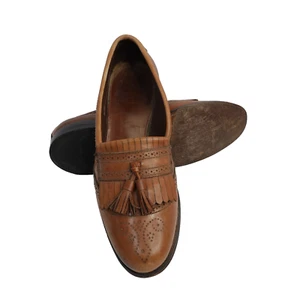 Allen Edmonds Bradenton Loafers Brown Leather Tassel Wingtip Dress Shoes - 9.5D - Picture 1 of 14