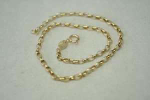 100% Genuine 9k Solid Yellow Gold Oval Belcher Link Bracelet 20cm BRAND NEW - Picture 1 of 10