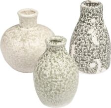 Decorative 3R Studio Grey Terracotta Assorted Vases, Distressed Gray, Set of 3