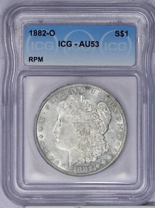 1882-O Morgan Silver Dollar ICG AU53 - RPM - Picture 1 of 2