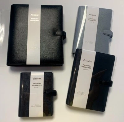 Filofax Finsbury schwarz Terminplaner Organizer Agenda Leder A6/Personal/A5 NEU - Bild 1 von 3