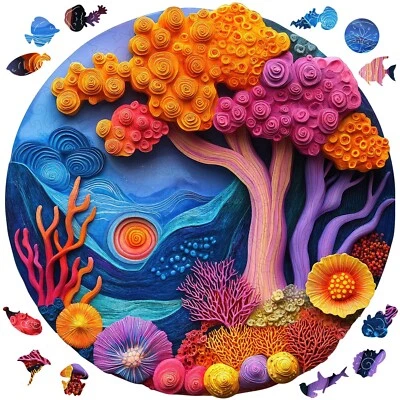 Rompecabezas de Madera para Adultos, Efectos de Visión 3D Rompecabezas de Madera Coral 500p... Foto 1 de 4