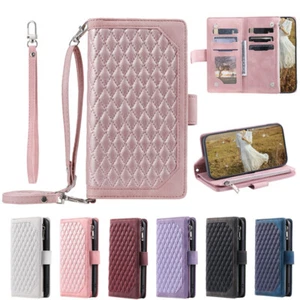 Zip Card Wallet Card Lanyard Flip Cover for Samsung S23+ S22+ S21+ S20+ FE Ultra - Picture 1 of 33