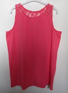 Mädchen Shirt ärmellos Top mit Spitze am Rücken GR.182 coral NEU mit Etikett - Bild 1 von 3