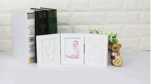 Bilderrahmen Gipsabdruck SET Abdruckset Handabdruck Fußabdruck Baby Hand Fuß BE - Bild 1 von 6